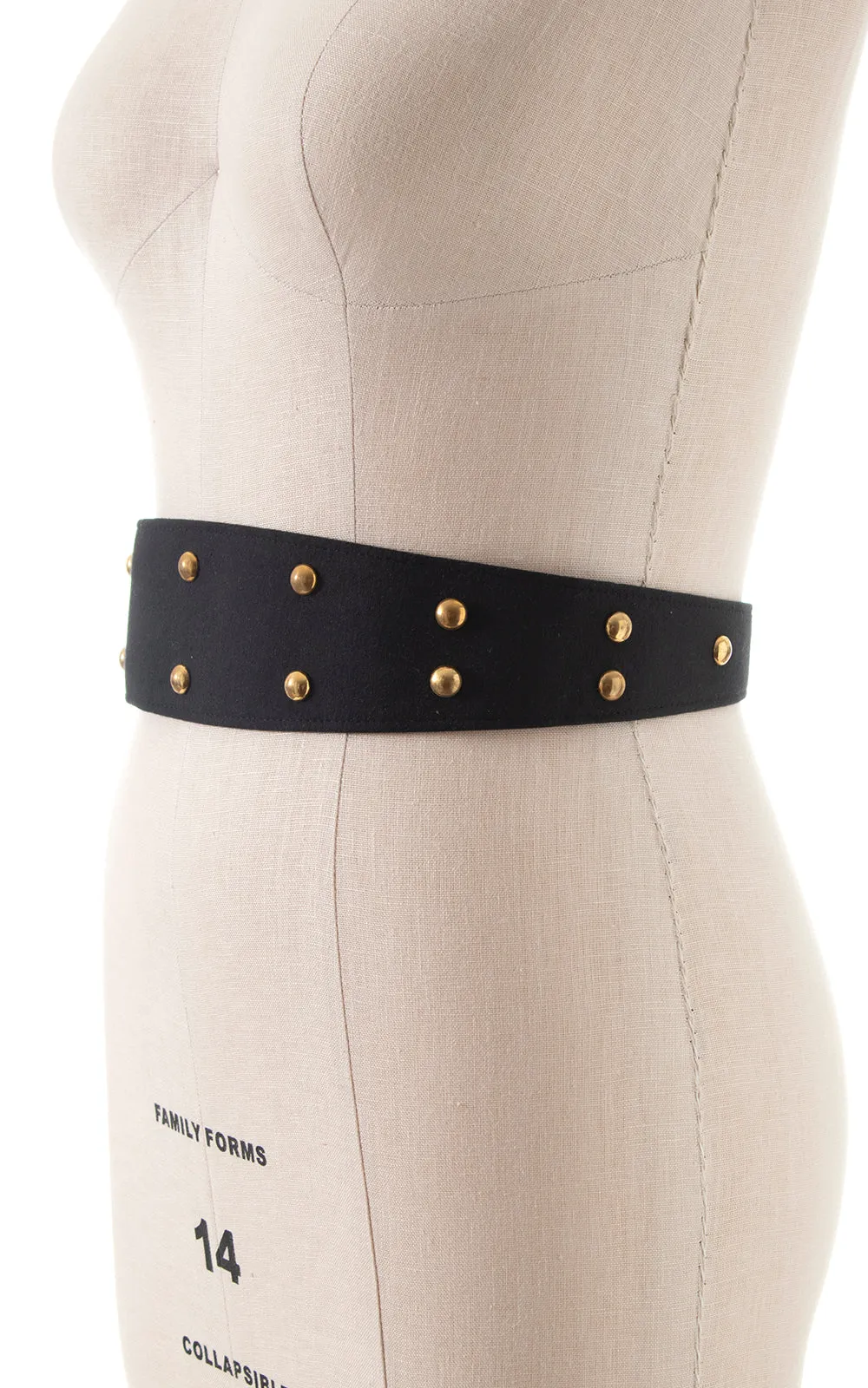 1980s does 1950s Studded Black Cinch Belt | large