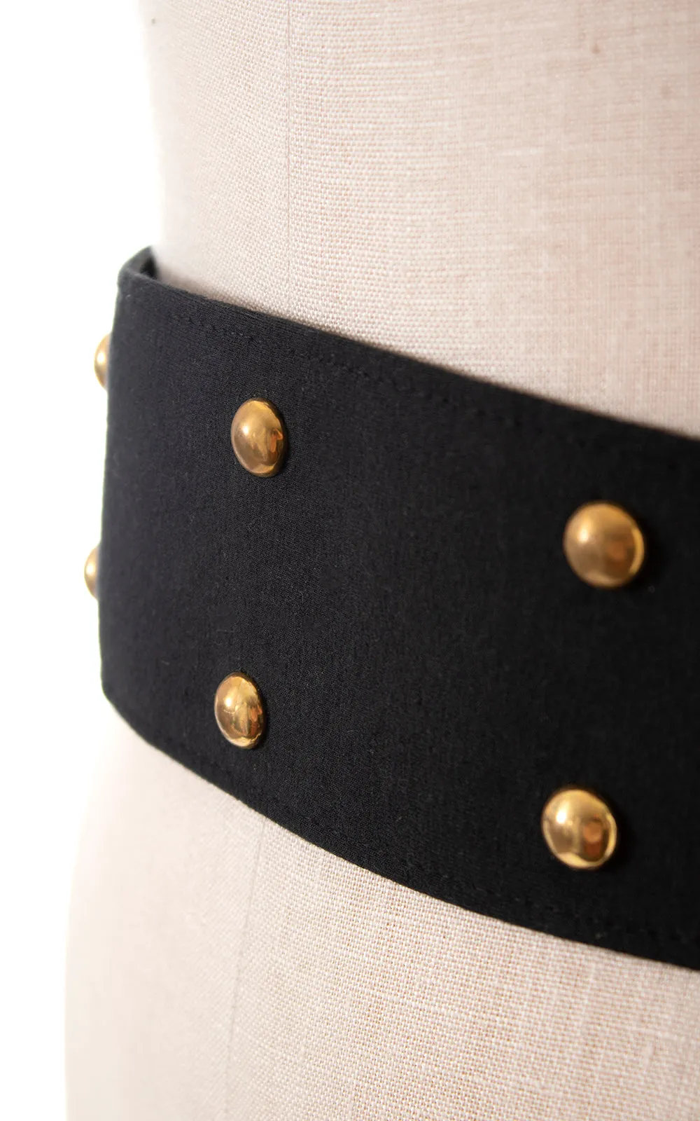 1980s does 1950s Studded Black Cinch Belt | large
