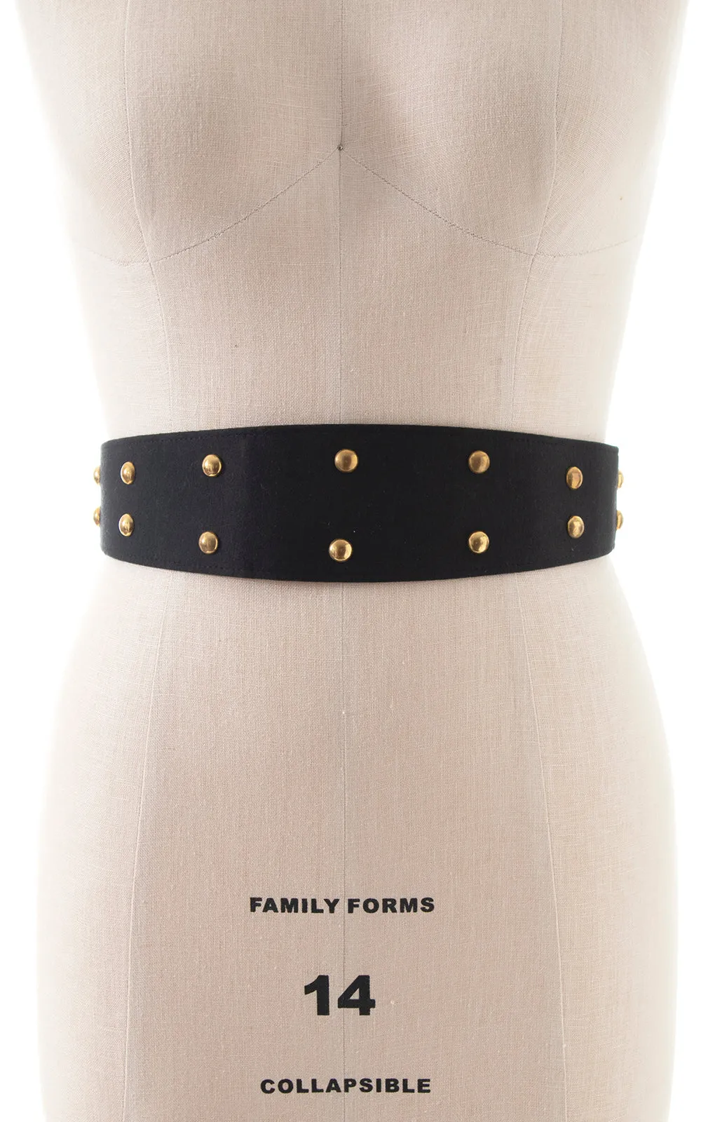1980s does 1950s Studded Black Cinch Belt | large
