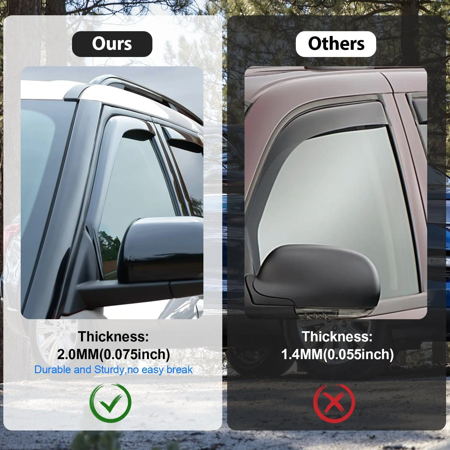 2004-2014 Ford F150 Super Cab Rain Guards Acrylic 4Pcs