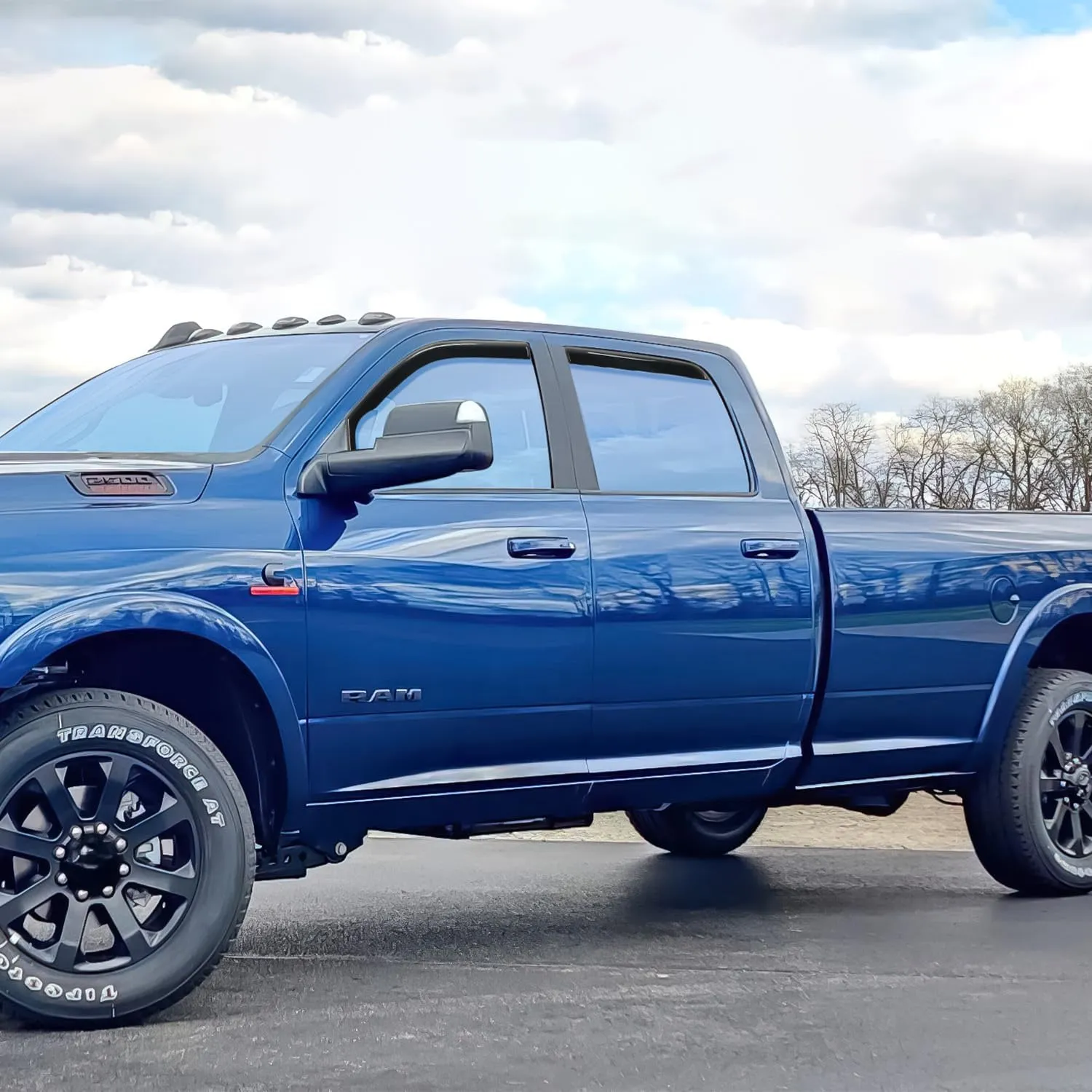 2009-2018 Dodge Ram 1500 Crew Cab 2019-2023 Ram 1500 Classic Body 2010-2024 Ram 2500 3500 Mega Crew Cabs Rain Guards Acrylic 4Pcs