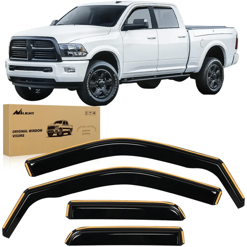 2009-2018 Dodge Ram 1500 Quad Cab Rain Guards Acrylic 4Pcs