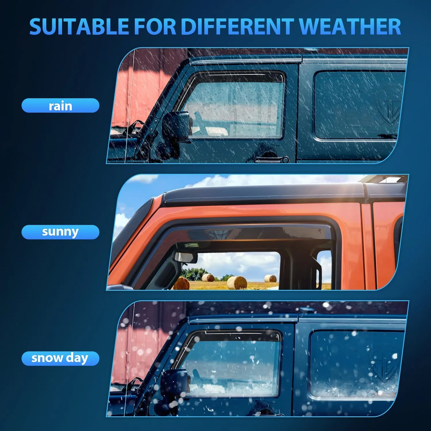 2009-2018 Dodge Ram 1500 Quad Cab Rain Guards Acrylic 4Pcs