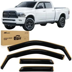 2009-2018 Dodge Ram 1500 Quad Cab Rain Guards Acrylic 4Pcs