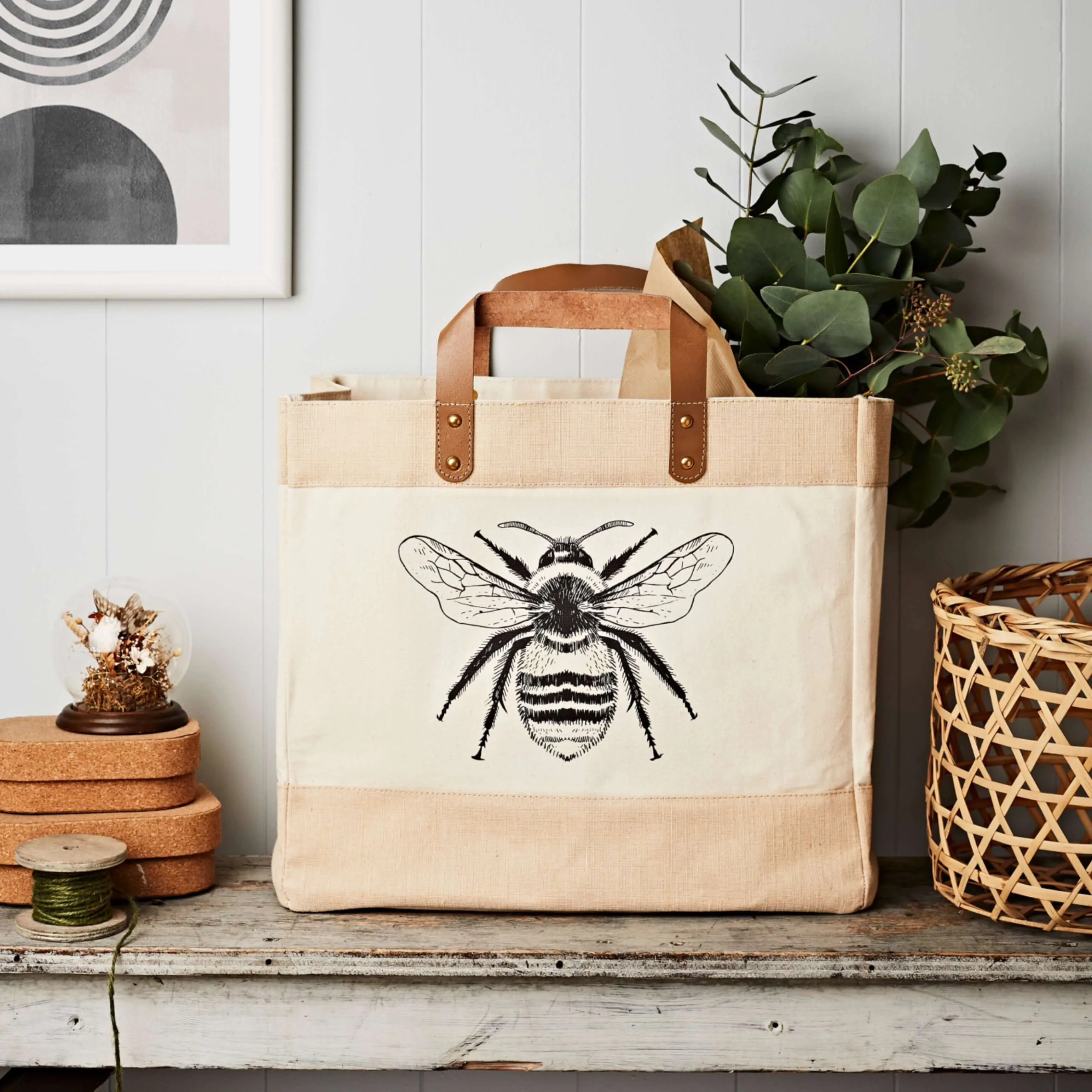 Bee Market Tote - Canvas