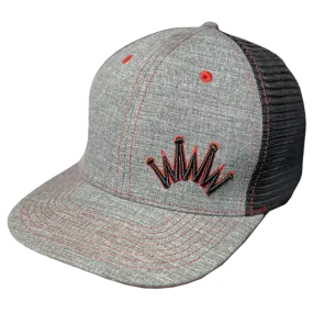 Best Ever Heather Grey Flat Brim Cap with Red Accents