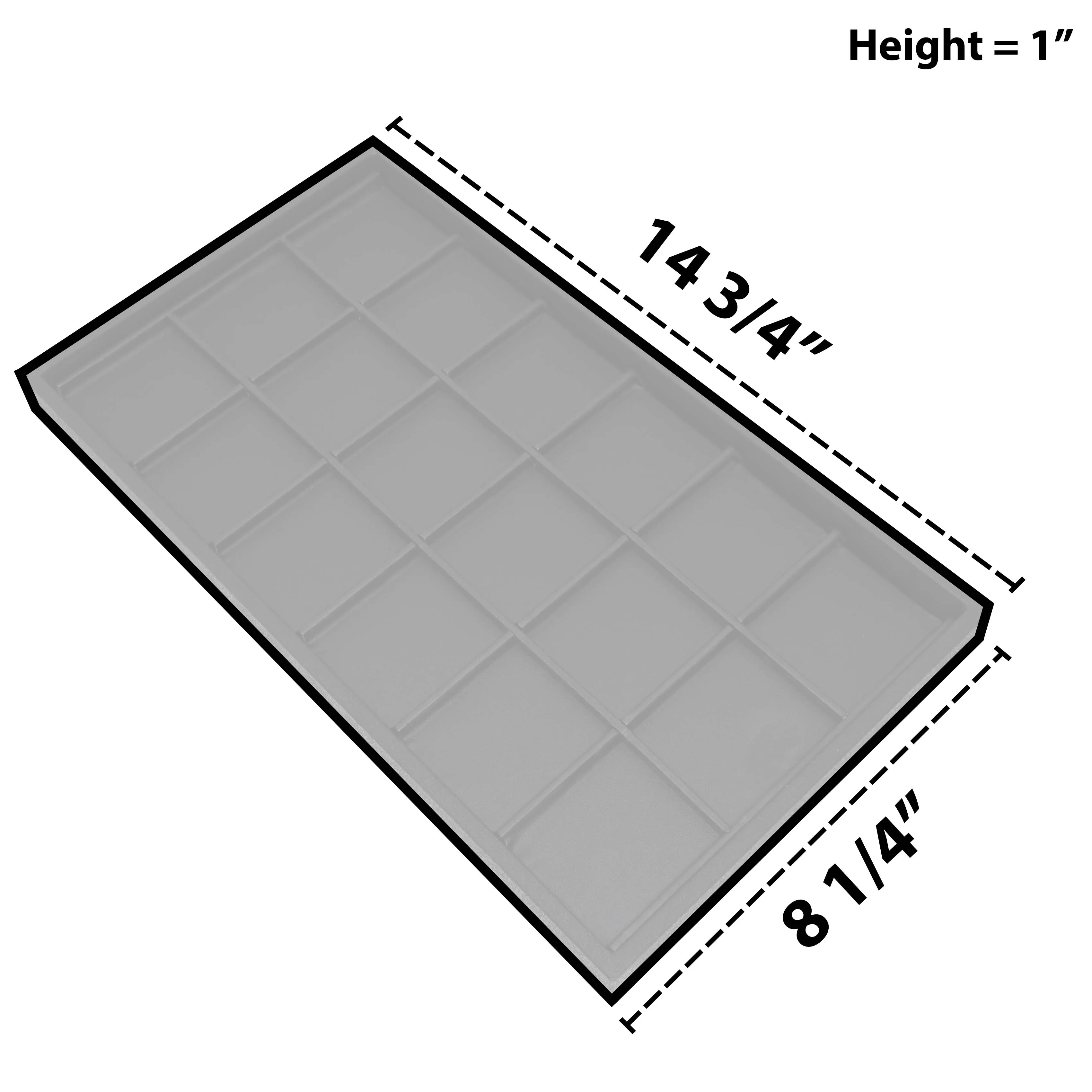 Black 18 Section Deluxe Full Size Jewelry Display Tray Inserts