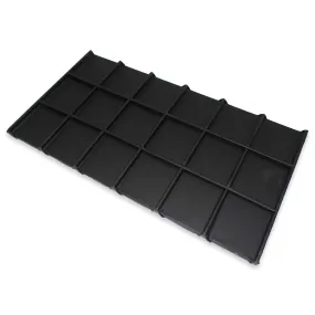 Black 18 Section Deluxe Full Size Jewelry Display Tray Inserts