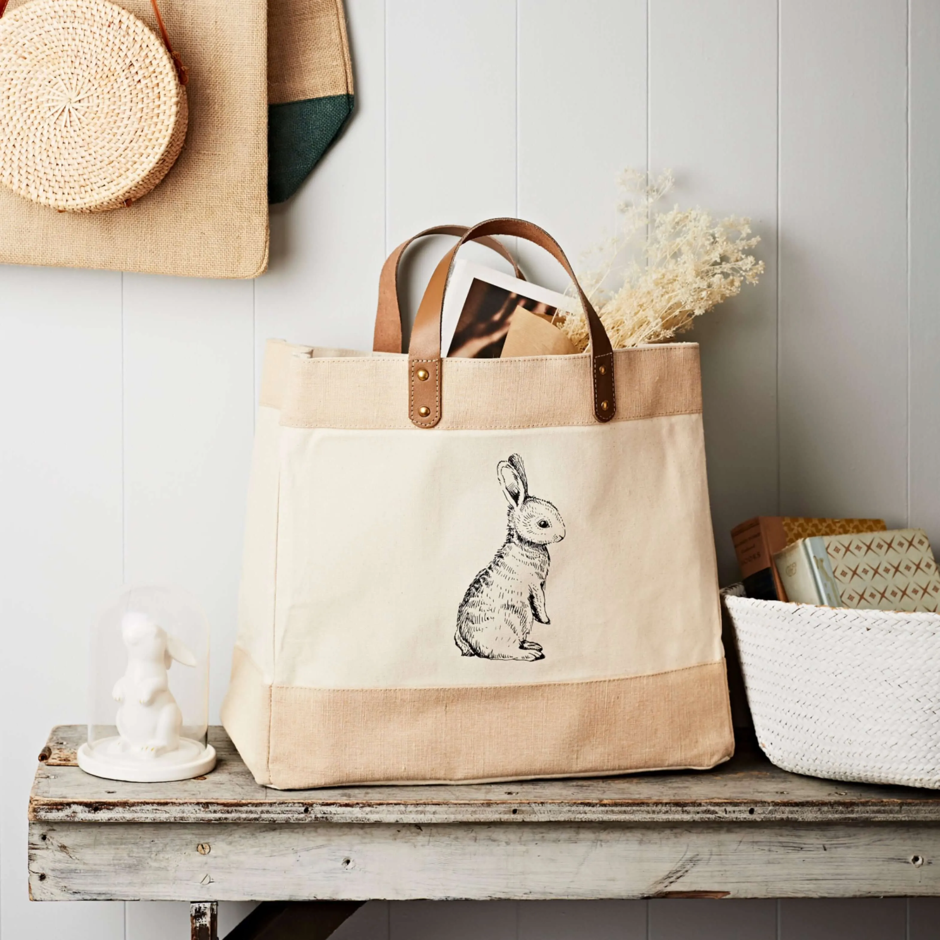 Bunny Easter Market Tote - Canvas