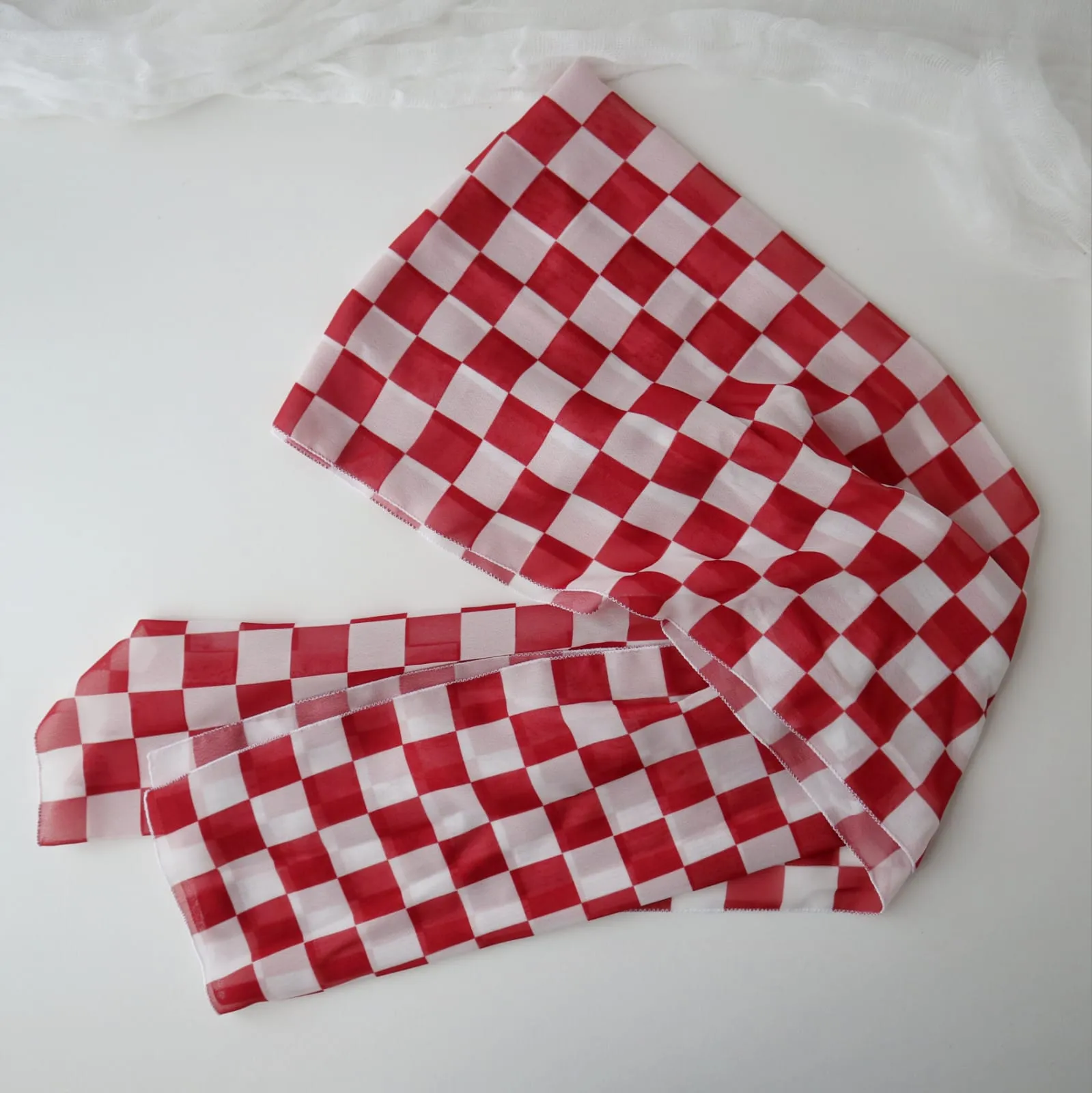 Chiffon Checkered Scarf