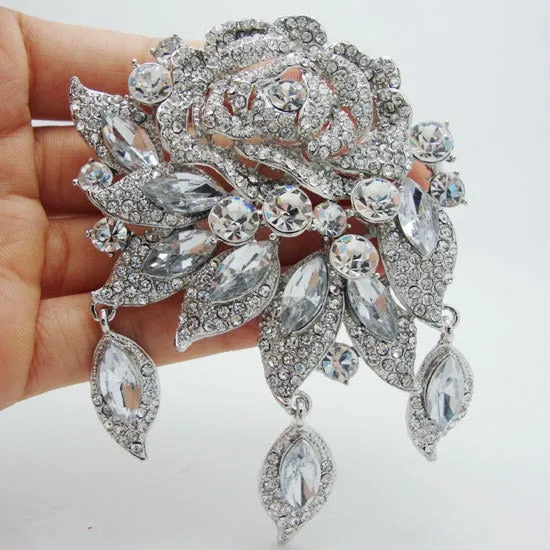 Elegant Broch Pin Bridal Brooch Bigger Bigger Size - Silver