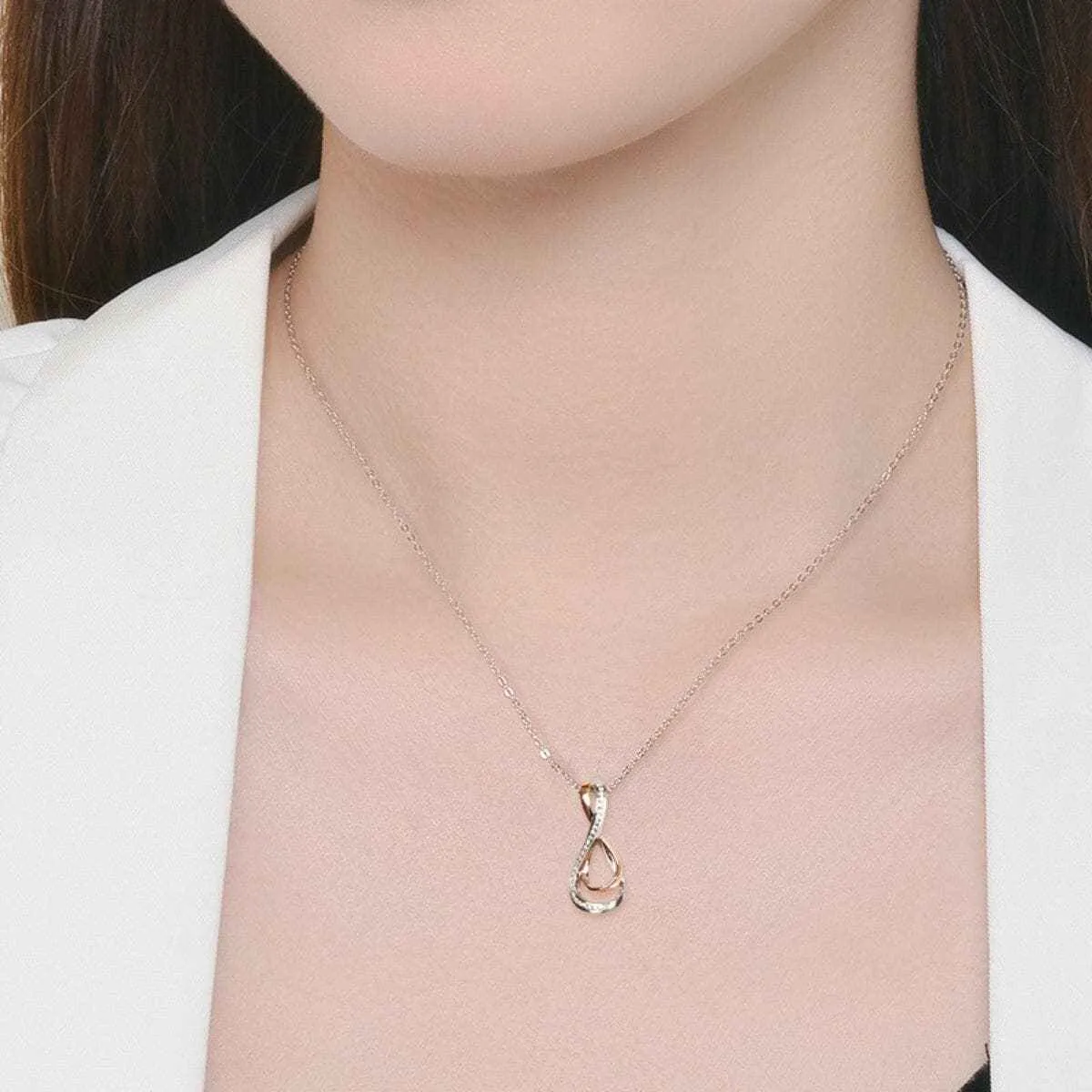 Elegant Moissanite Infinity Pendant