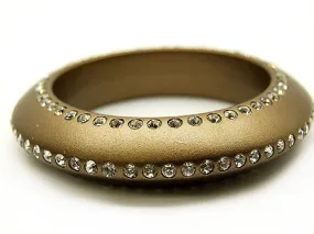 Fashion Crystal Rhinestone Lucite Chic Stylish Bangle Bracelet Metallic Gold