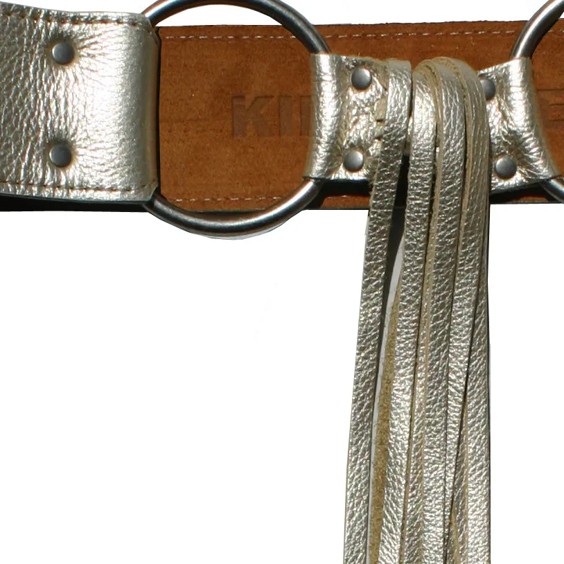Fringe Belt -  Ivory Metallic