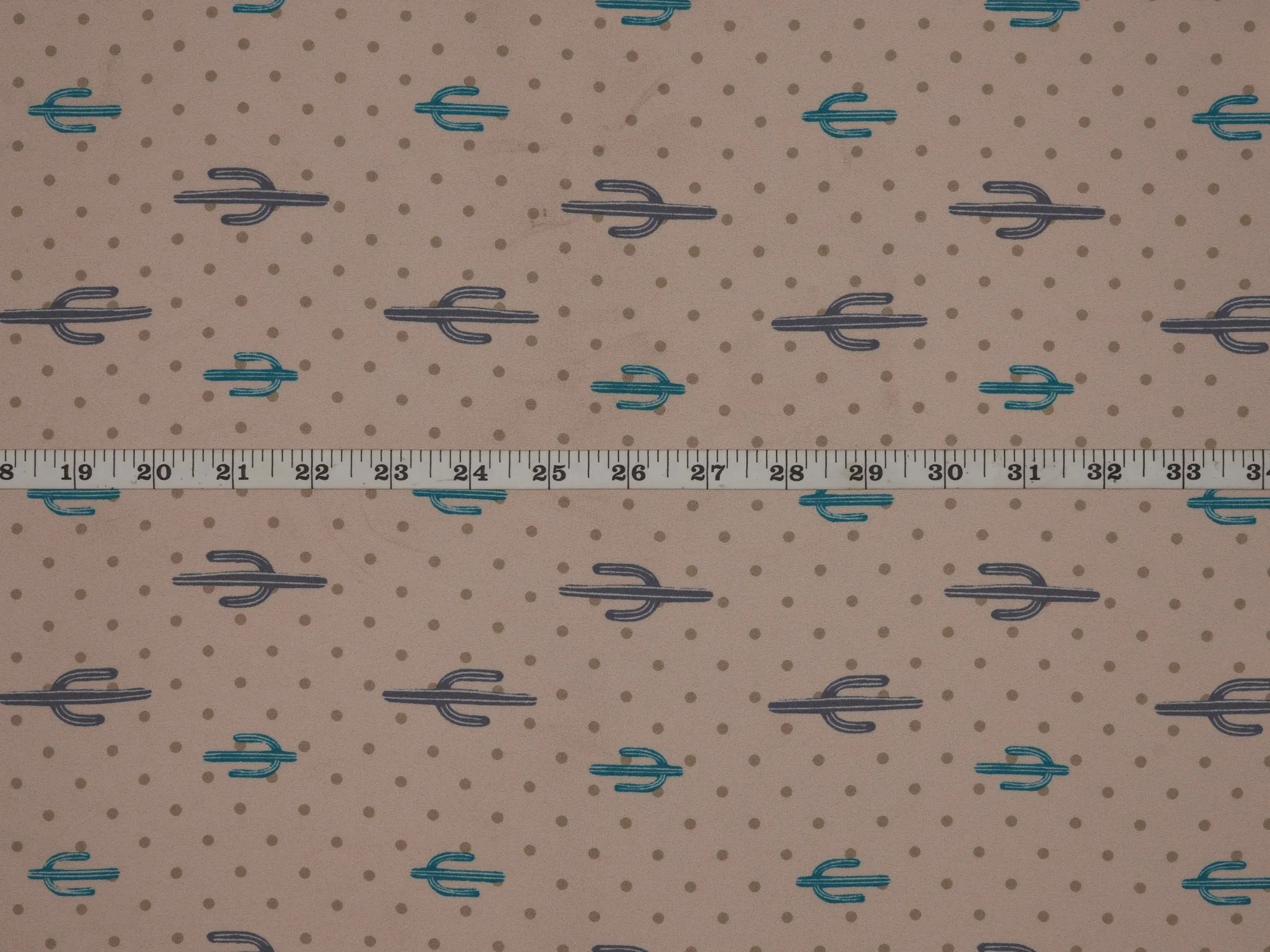 Georgette  boho tribal fabric by the yard - Peachy pink Cactus dots print