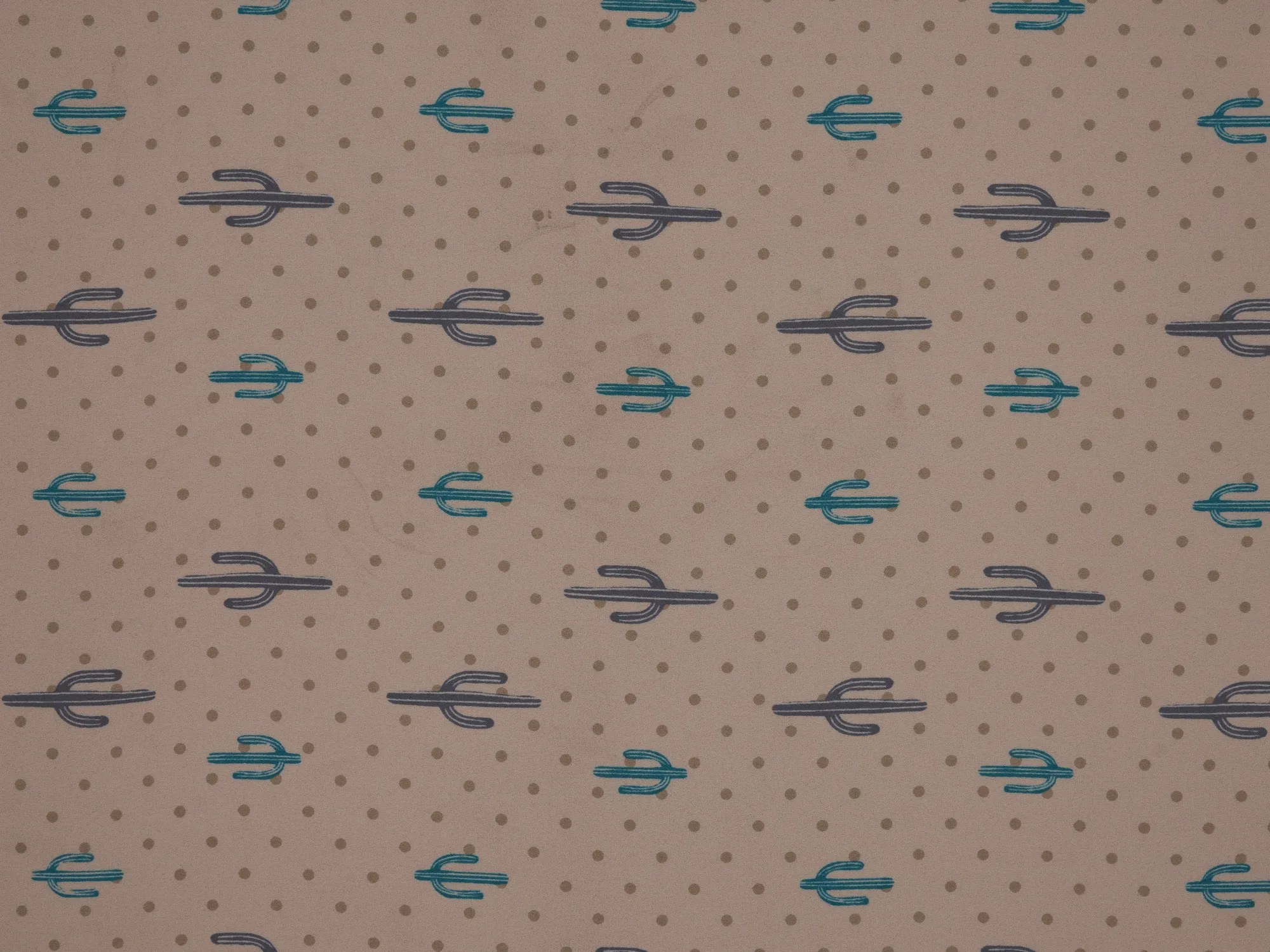Georgette  boho tribal fabric by the yard - Peachy pink Cactus dots print