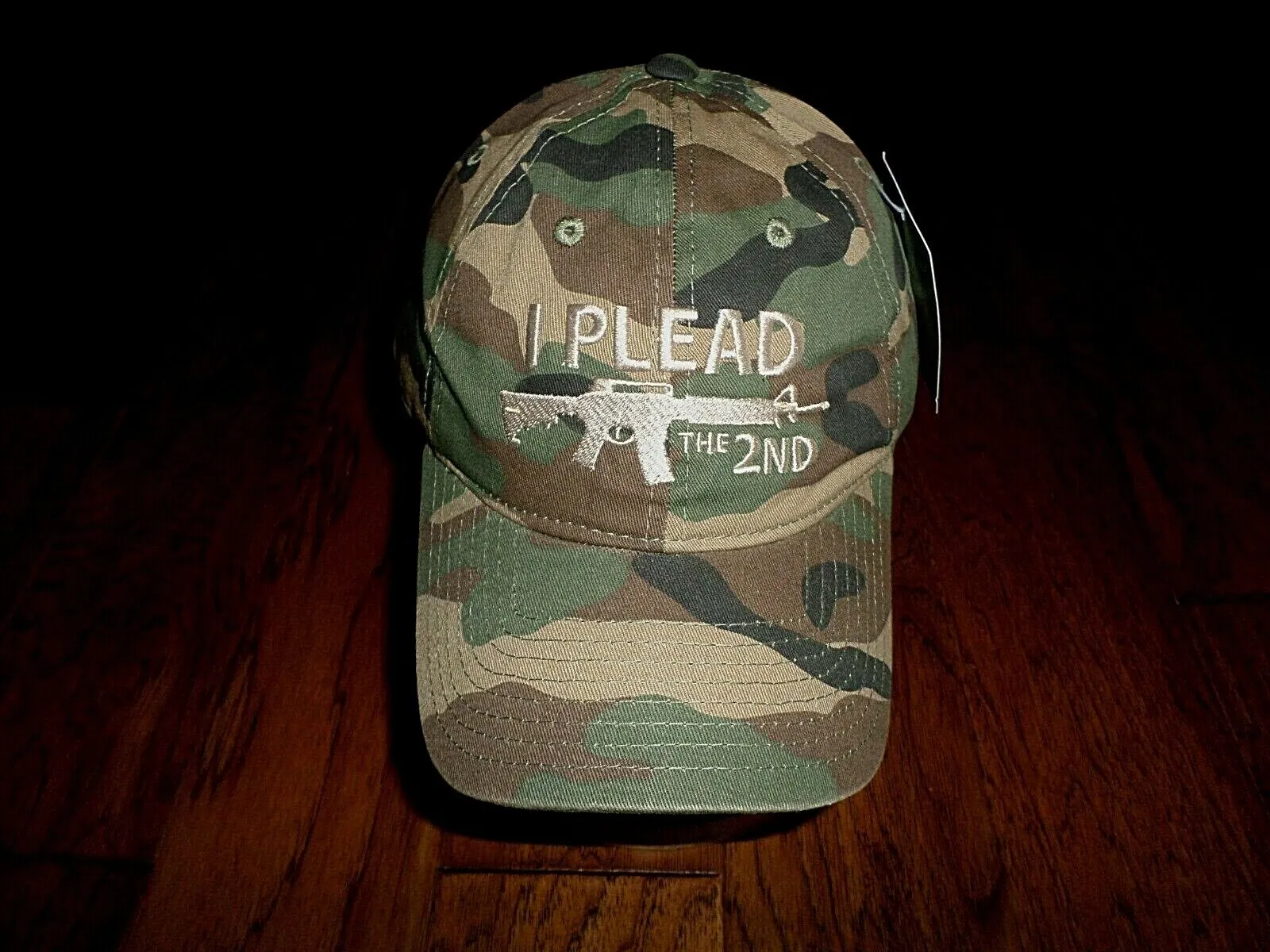 I Plead The 2nd Amendment Hat Embroidered Polo Woodland Camouflage Baseball Cap