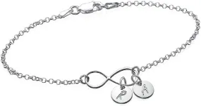 Infinity Bracelet/ Anklet with Initial Charms