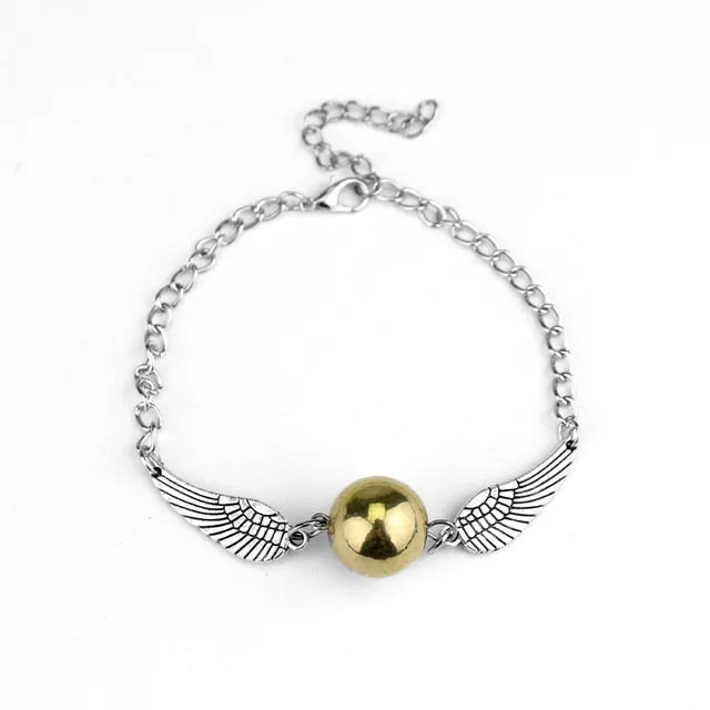 Movie HP Potter Deathly Hallows Bracelet Time Turner Hogwarts School Logo Bangles Bracelets for Women Men Jewelry Gift