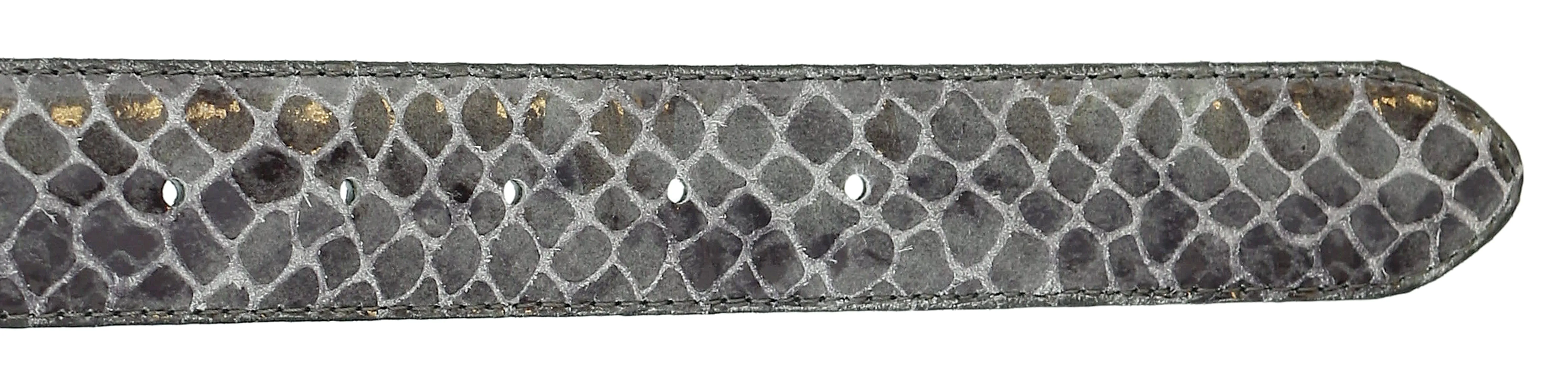 Pierre Cardin Dark Grey Python Embossed Classic D-Ring Adjustable Belt Adjustable Mens Belt-