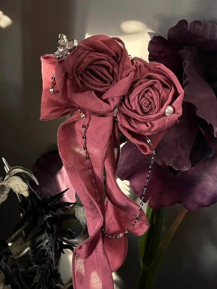 Red/White/Dark Blue/Pink/Purple Gothic Lolita Rosette Brooch