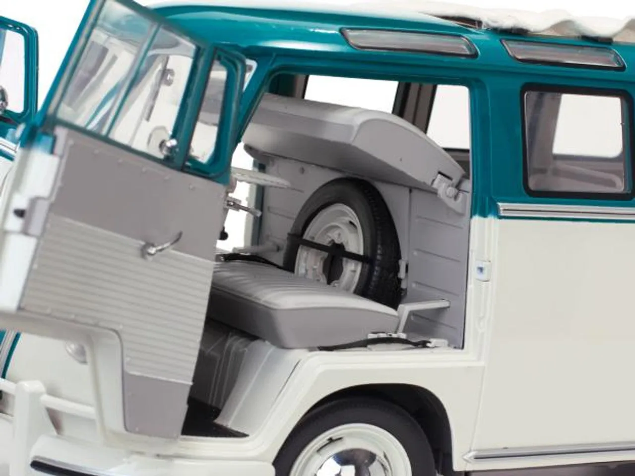 Sun Star 1962 Volkswagen Samba Bus - Blue/Beige Grey (custom) (1:12)