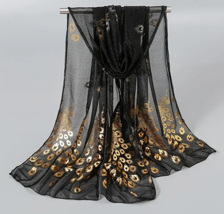 Women Glitter Thin Muffler Hijab Scarf   416901